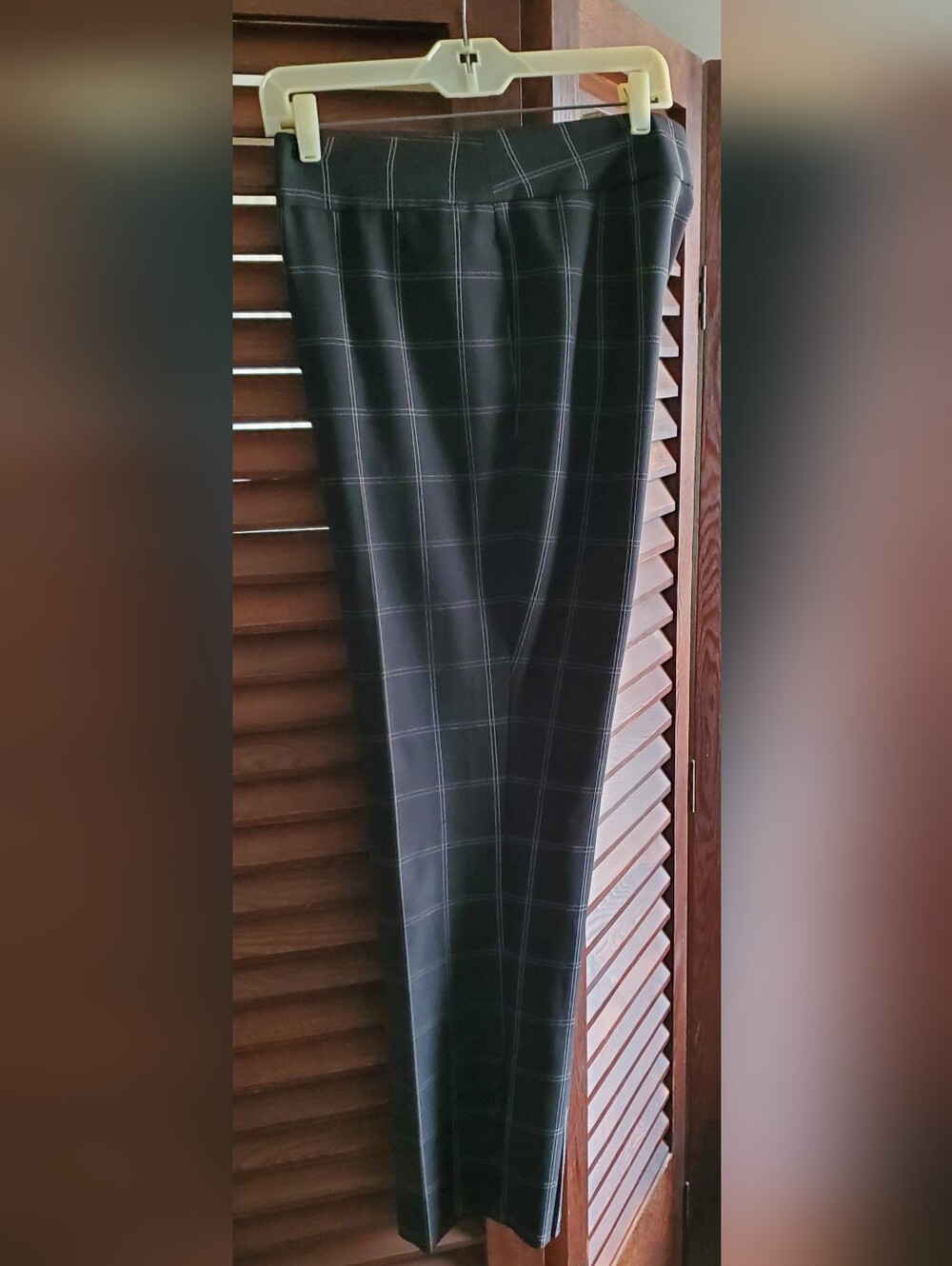 Nipon Boutique Black Windowpane Dress Pants For Women Size 10